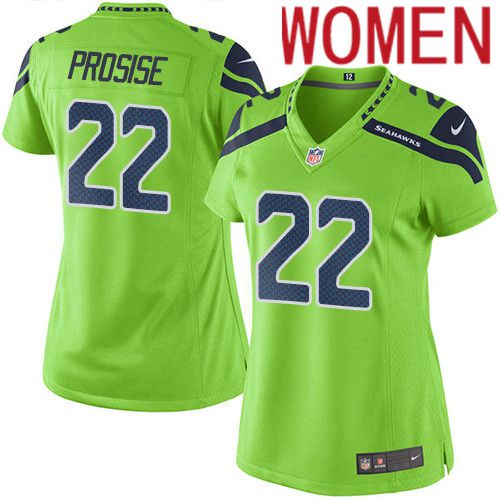 Women Seattle Seahawks #22 C. J. Prosise Nike Neon Green Game NFL Jersey